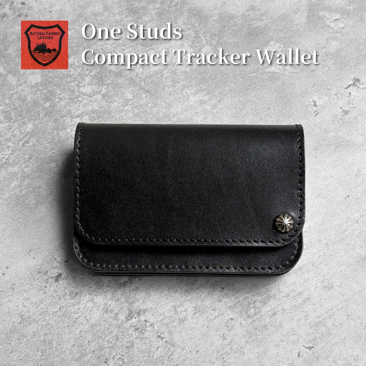 栃木レザー財布 スタッズ財布 フラワースタッズ トラッカーウォレット