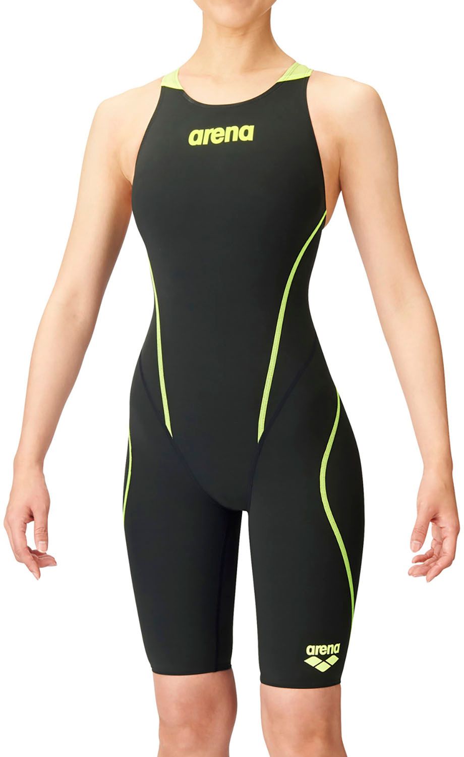 アリーナ arena スイミング レディース 競泳用水着 ハーフスパッツ オープンバック クロスバック 女性 大人 水泳 スイム 試合 レース プール トレーニング 練習 WA FINA 承認 BKYL ブラック イ