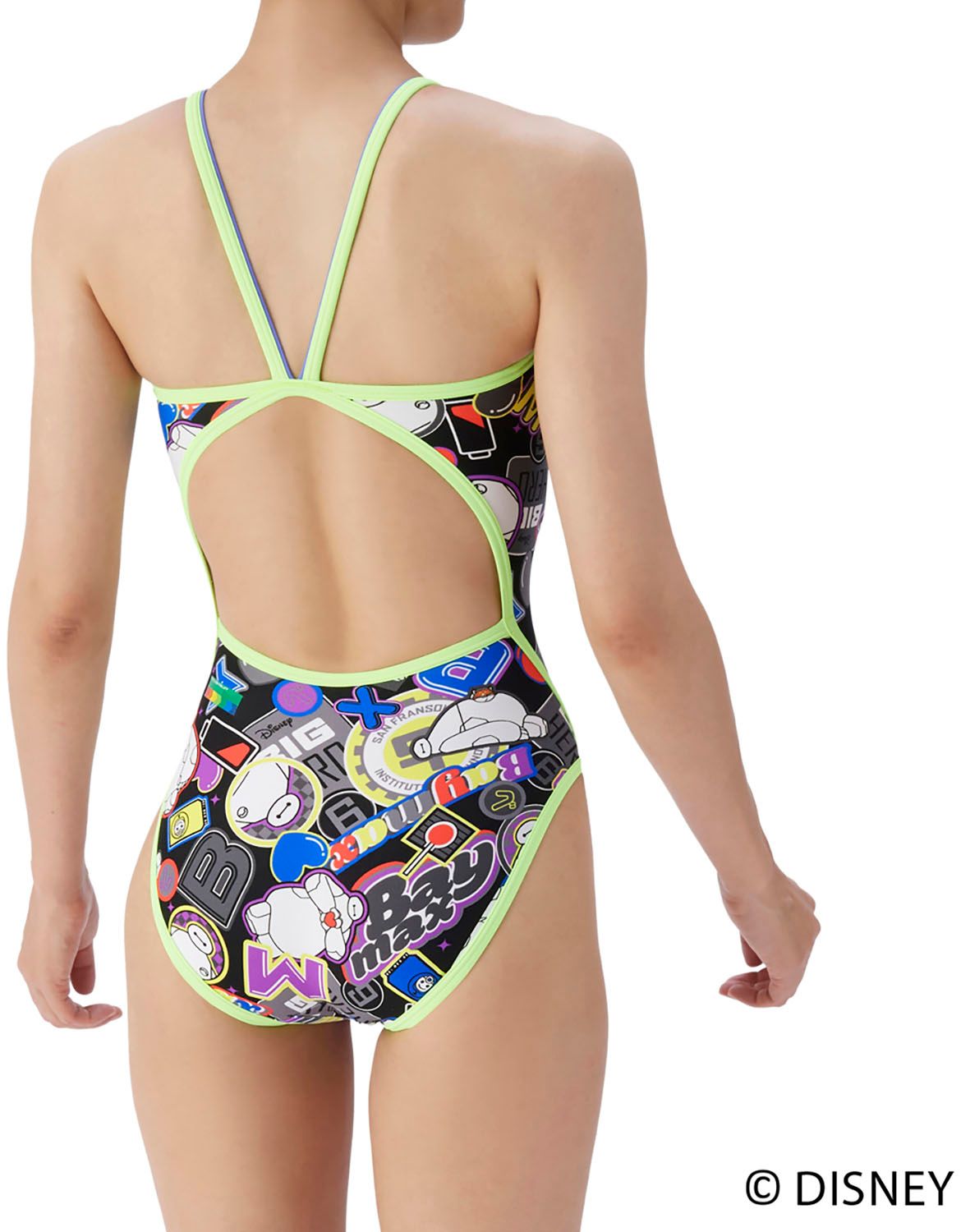 アリーナ arena スイミング トレーニングワンピース オープンバック レディース 水着 スイムウエア ディズニー 水泳 競泳 プール フィットネス 練習 泳ぎやすい 軽い泳ぎ心地 タフスキン GROR グリーン オレンジ