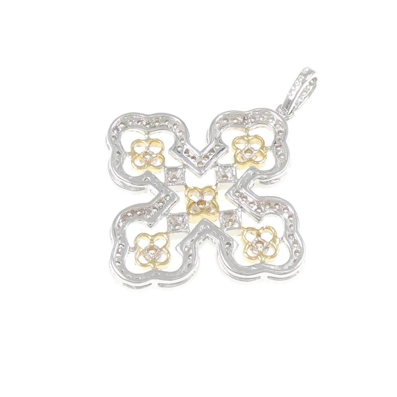 K 18 WG|K YG ダイヤモンド ペンダント 0.53 CT