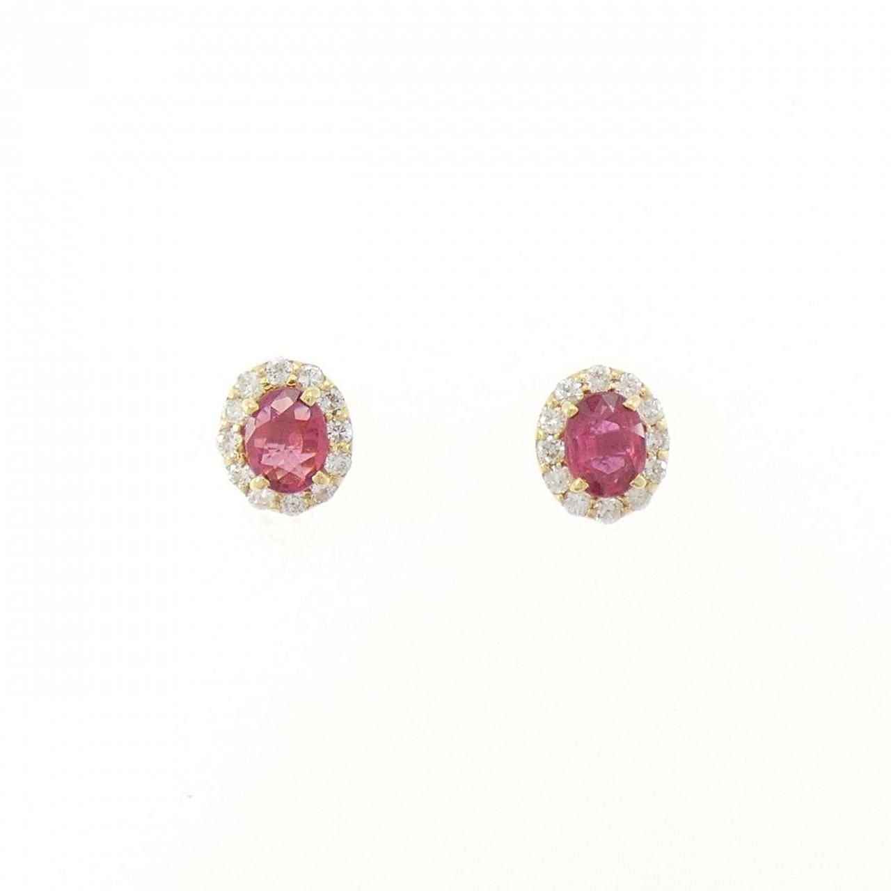 K 18 YG ルビー ピアス 0 61 CT