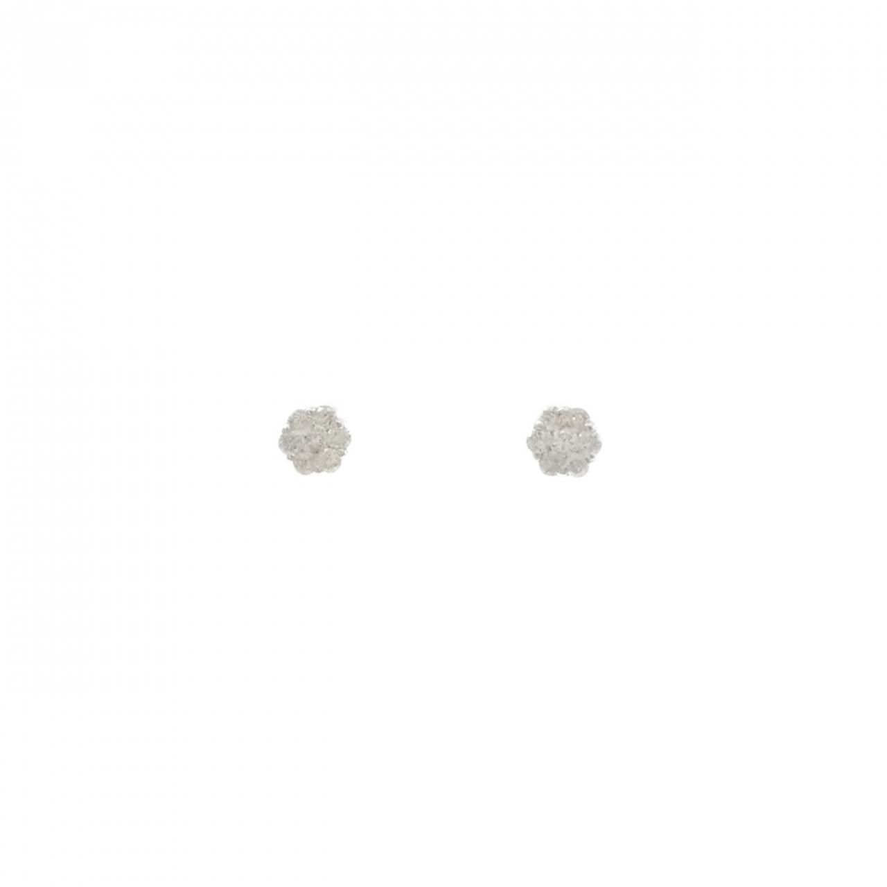 K 18 WG ダイヤモンド ピアス 0.15 CT