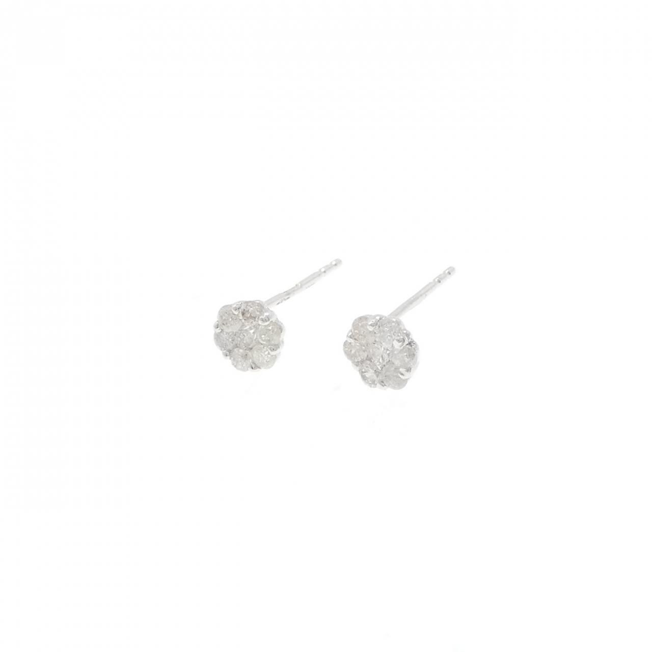 K 18 WG ダイヤモンド ピアス 0.15 CT
