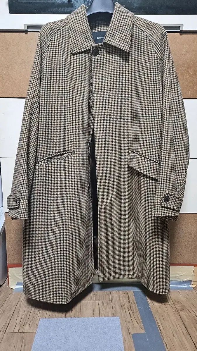 カバーナット ウール バルマカーン チェック コート L チュウジェ 着用