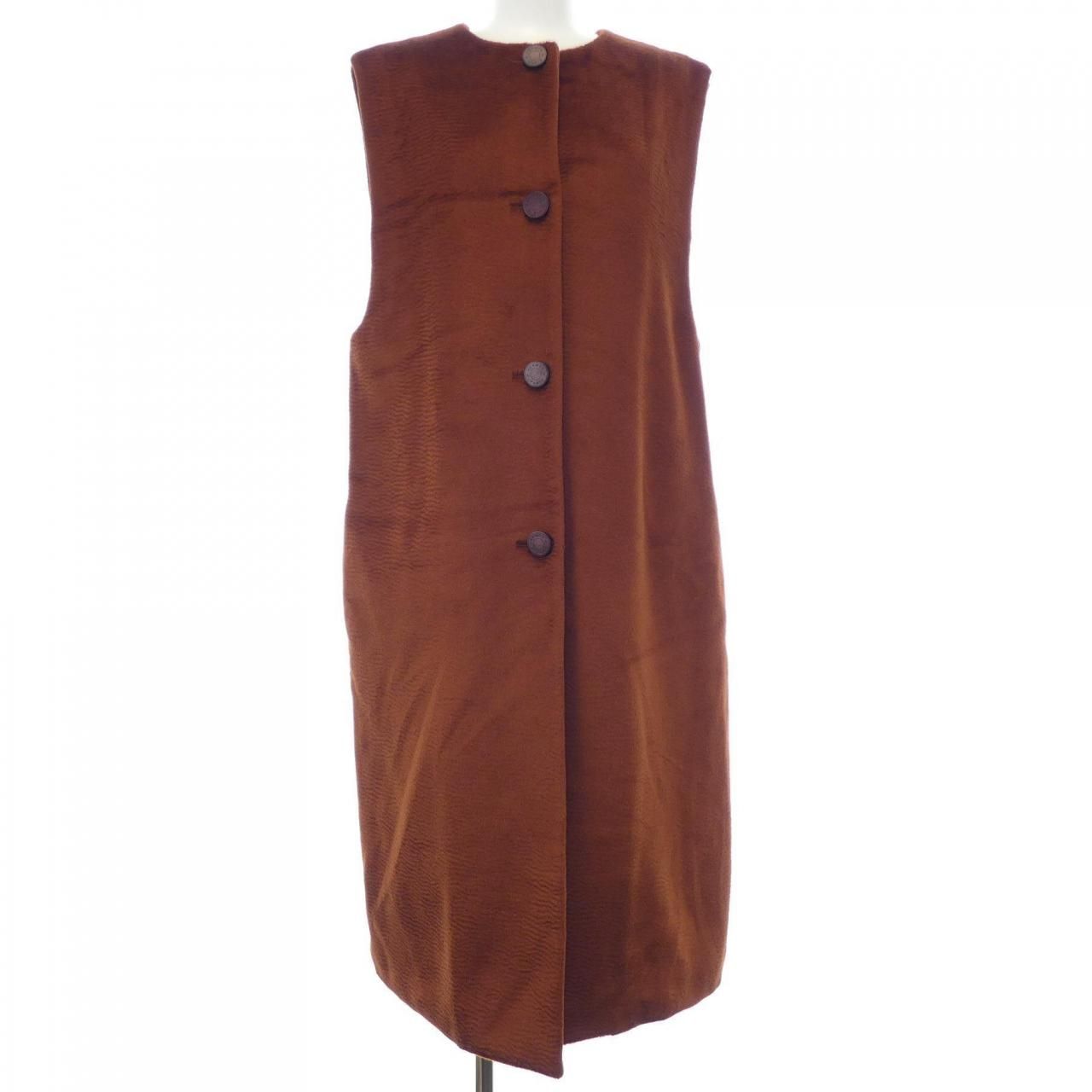 エルメス HERMES クルー ド セル トワルプリュム ロングベスト