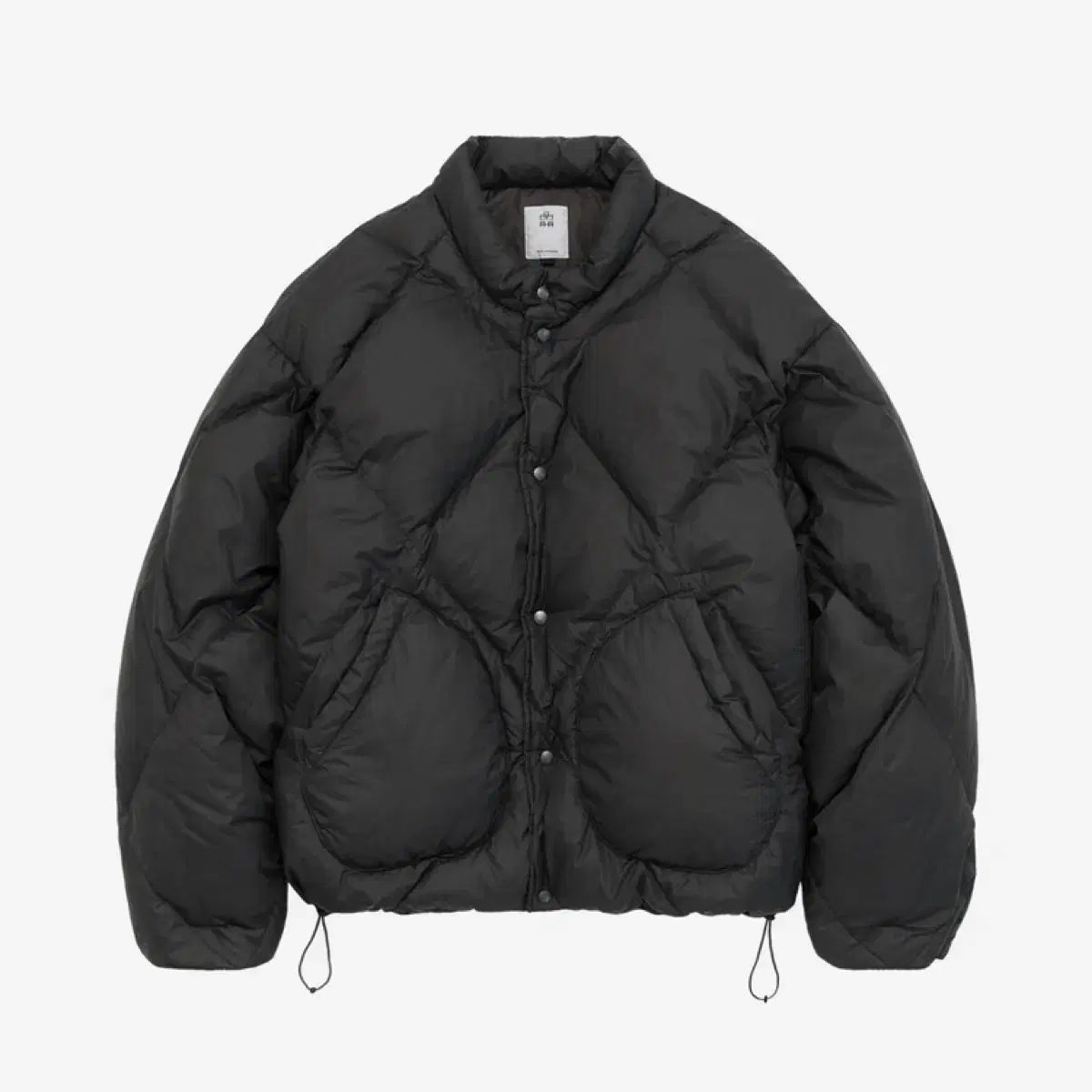 4 POLYTERU RHOMBUS ダウン パファー ジャケット ブラック チャコール