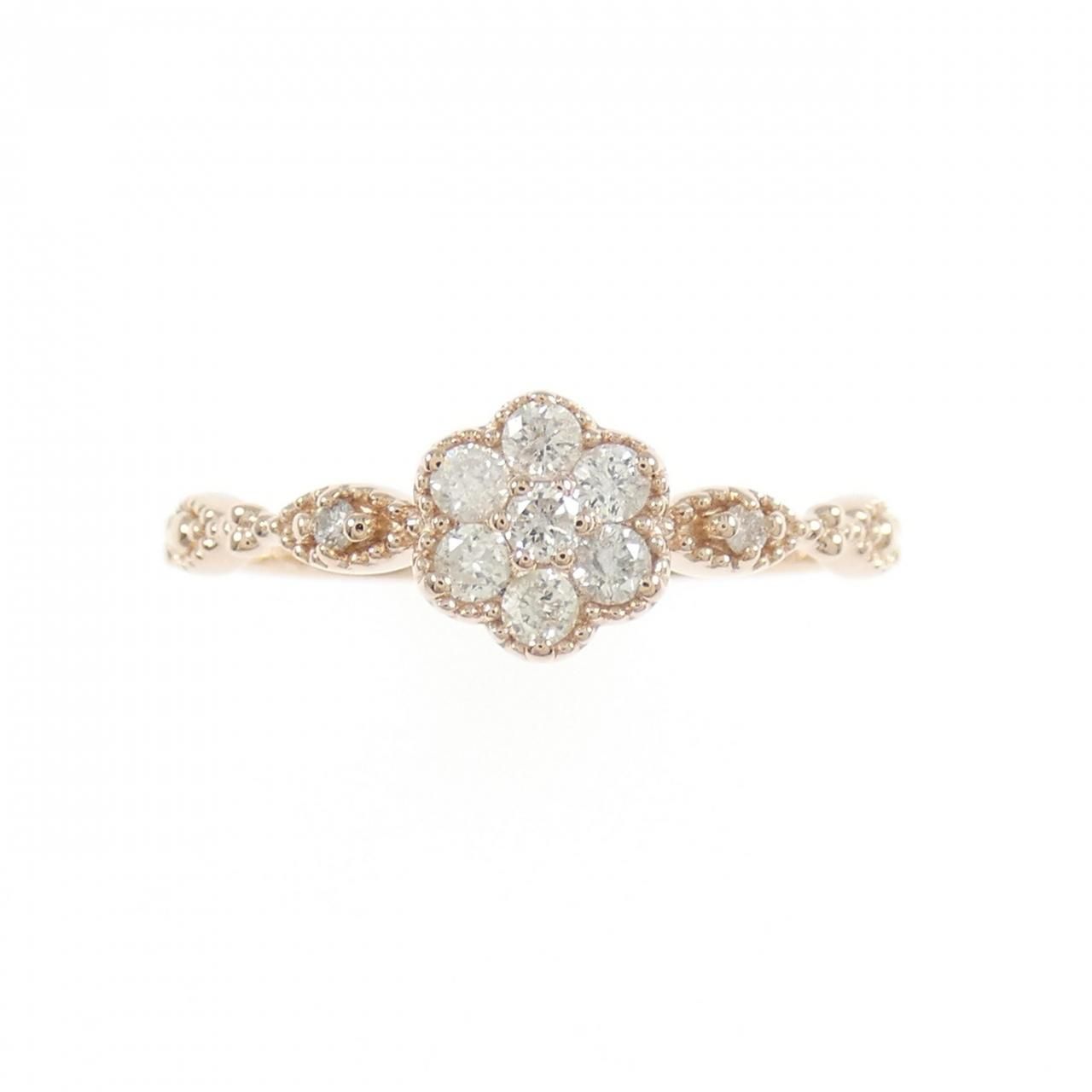 K10PG フラワー ダイヤモンド リング 0.17CT - メルカリ
