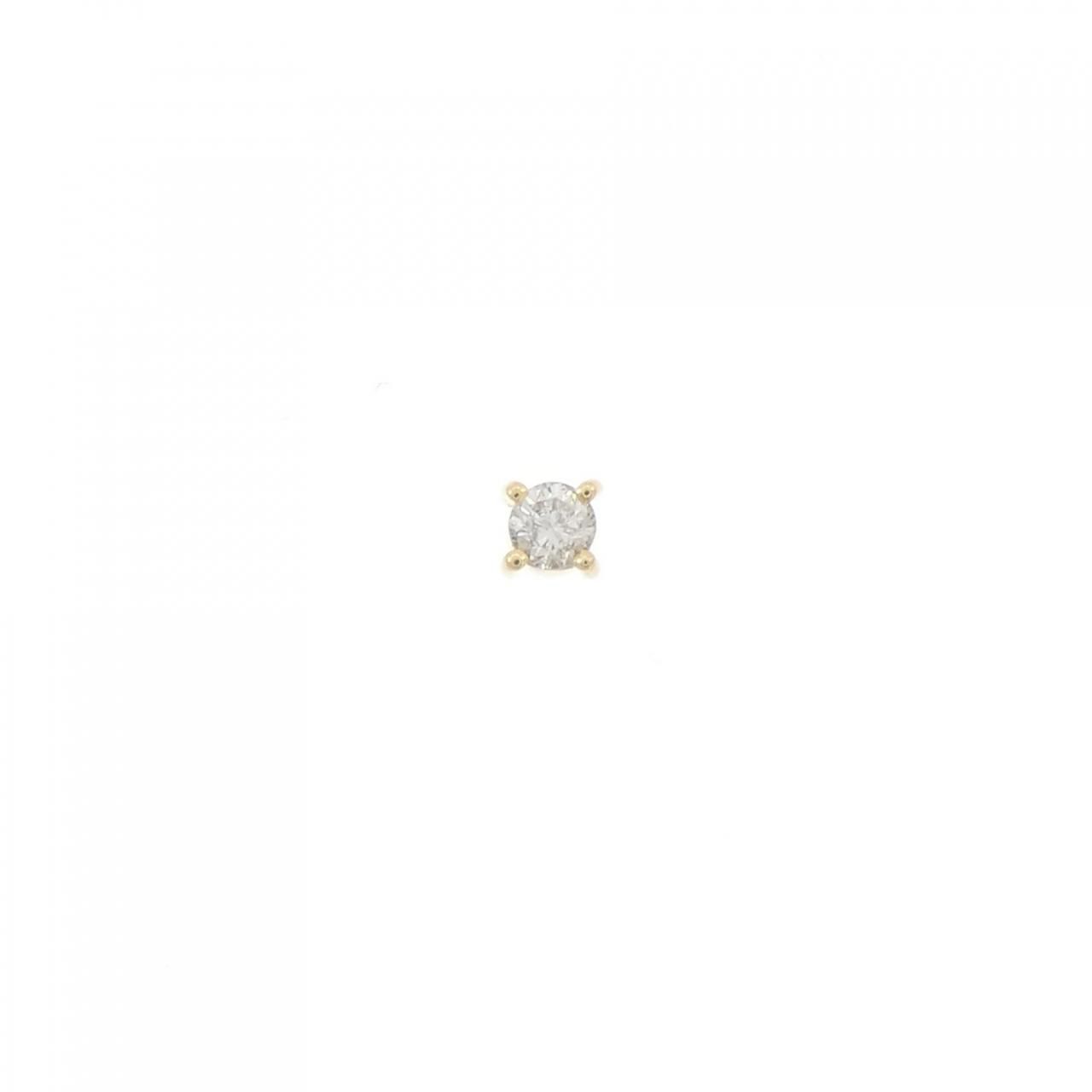 K 18 YG ソリティア ダイヤモンド ピアス 片耳