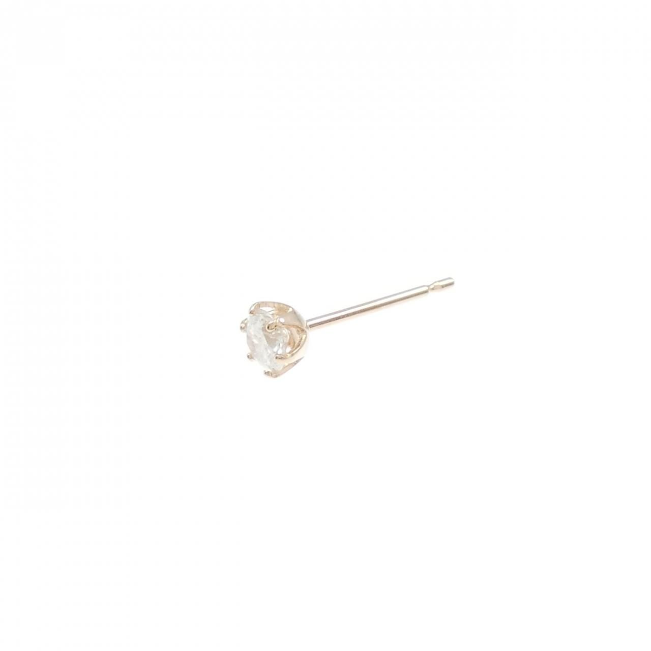 K 18 PG ソリティア ダイヤモンド ピアス 0.15 CT 片耳