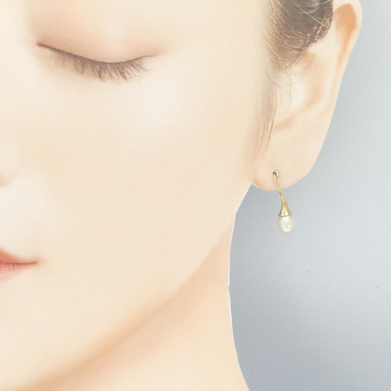 アガット 淡水パール ピアス - メルカリ