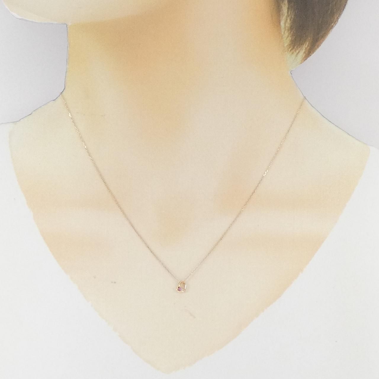 K10PG ハート 良い サファイヤ ネックレス K10PG ハート サファイヤ