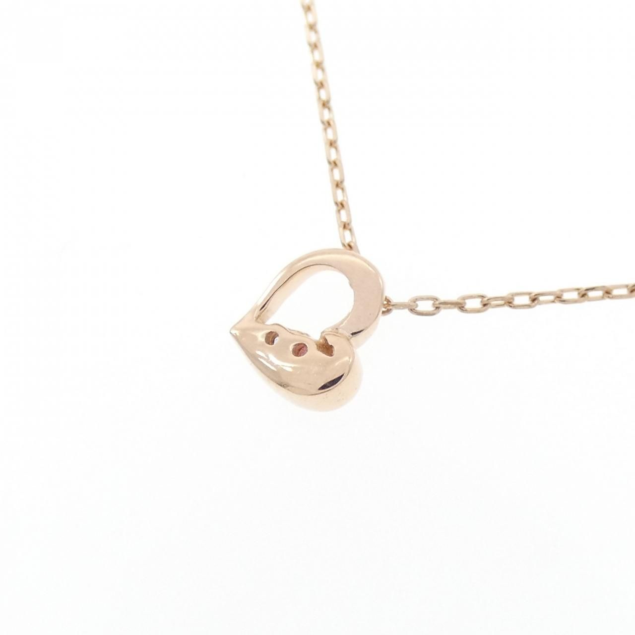 K10PG ハート 良い サファイヤ ネックレス K10PG ハート サファイヤ