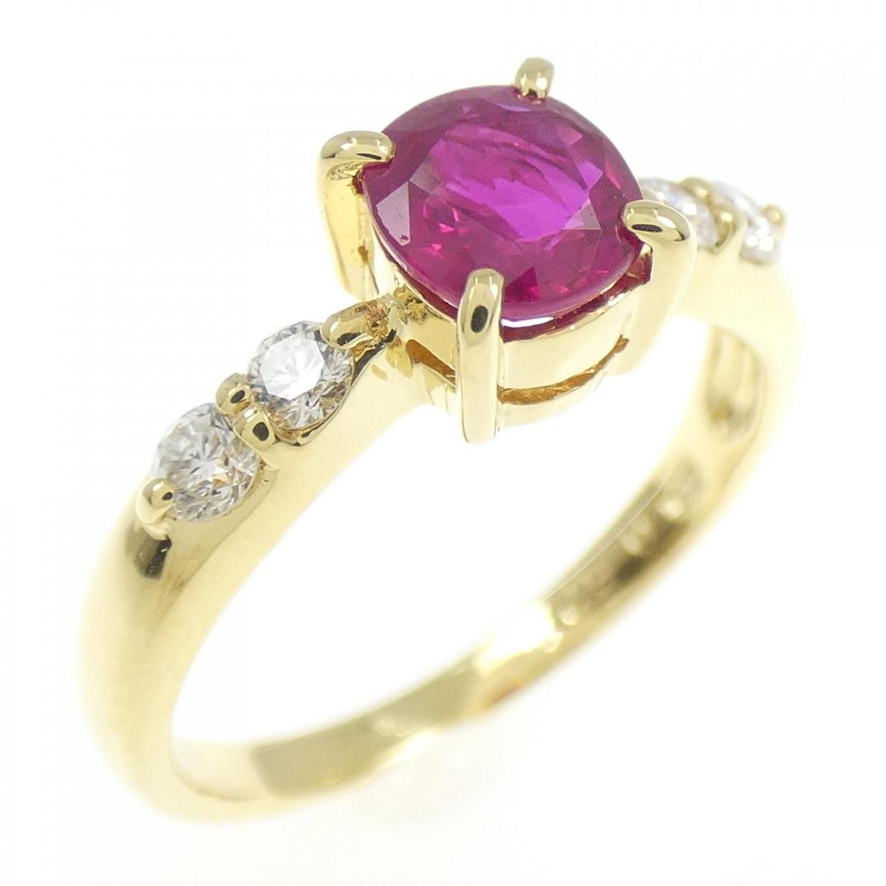 K 18 YG ルビー リング 0 624 CT