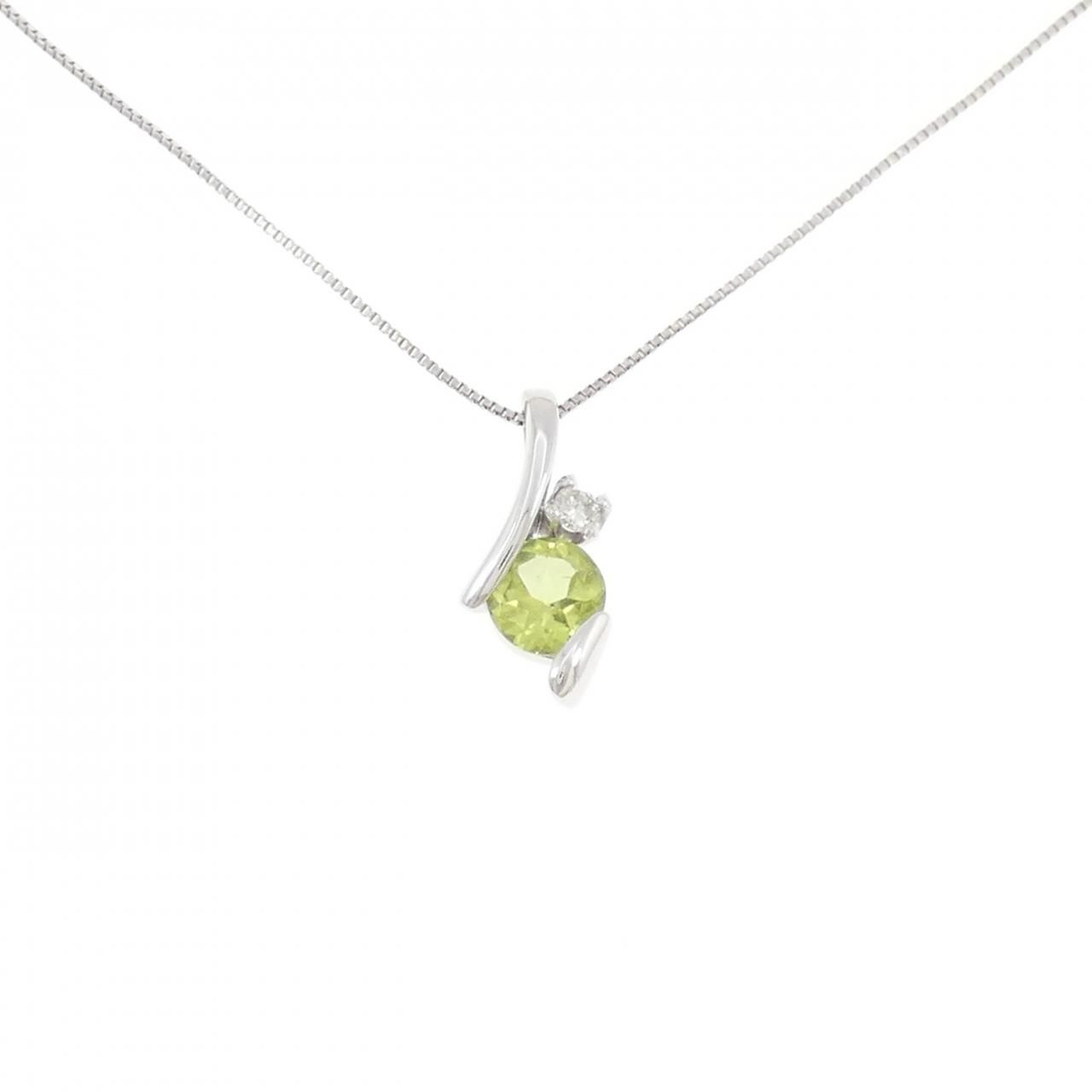 K 18 WG ペリドット ネックレス