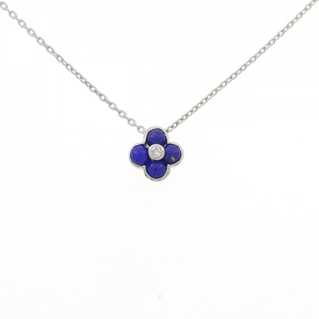 PT 900 850 フラワー ラピスラズリ ネックレス