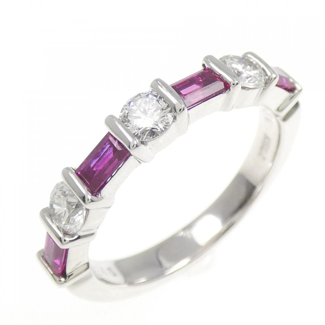 K 18 WG ルビー リング 0.50 CT