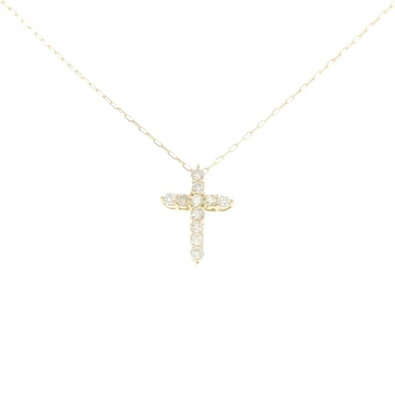 K 18 YG クロス ダイヤモンド ネックレス 0 10 CT