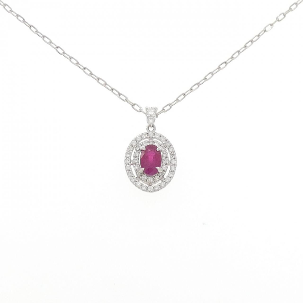 PT 900|PT 850 ルビー ネックレス 1.078 CT