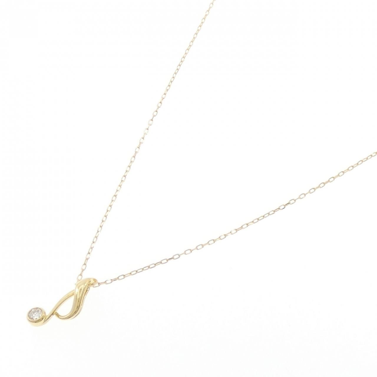 K 18 YG オンプ ダイヤモンド ネックレス 0.10 CT