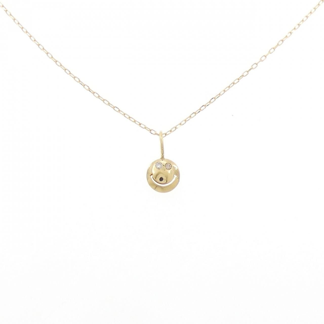 K 18 YG スマイル ダイヤモンド ネックレス 0.02 CT
