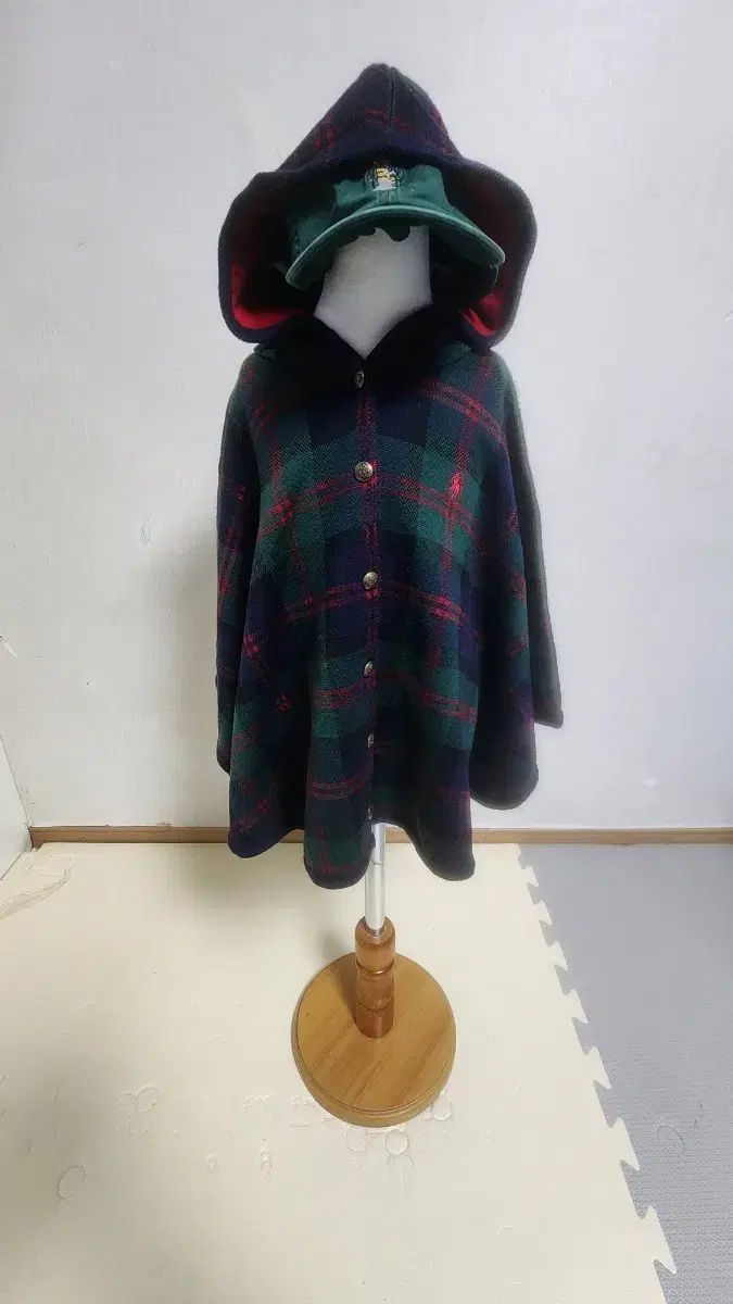 ポロ CHECK フード パンチョ ケープ