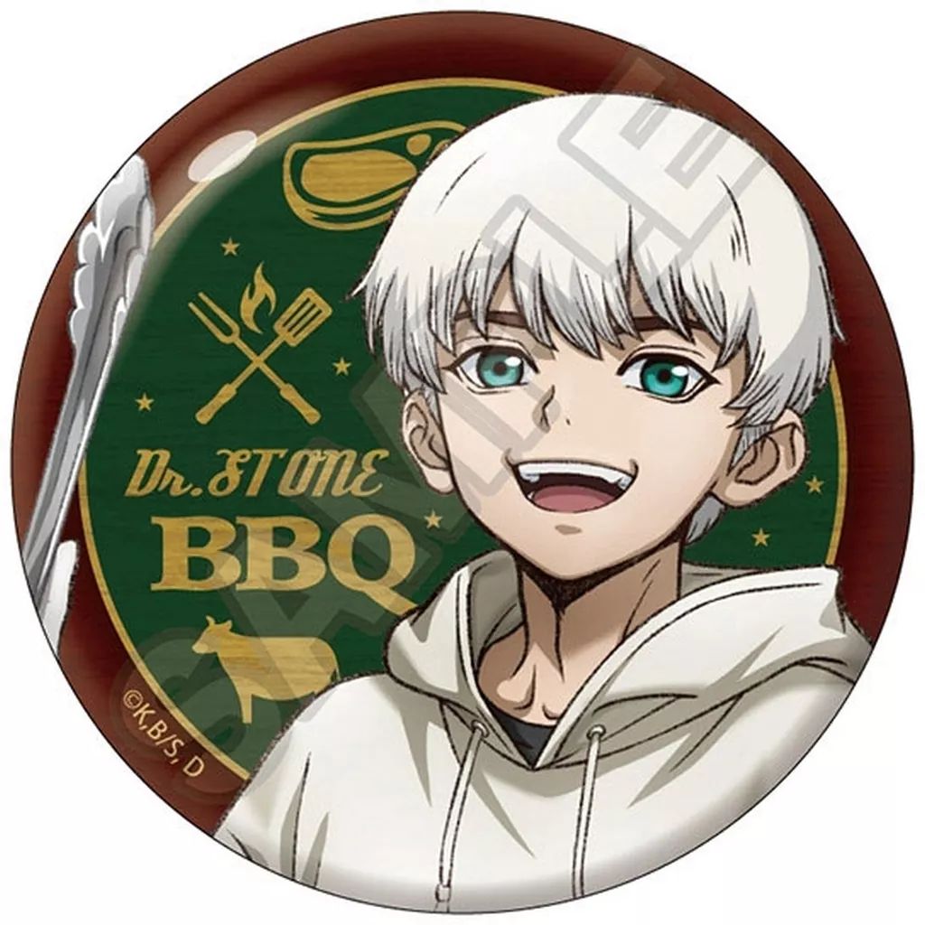 中古】バッジ・ビンズ 西園寺羽京 「Dr.STONE バーベキュー 缶バッジ