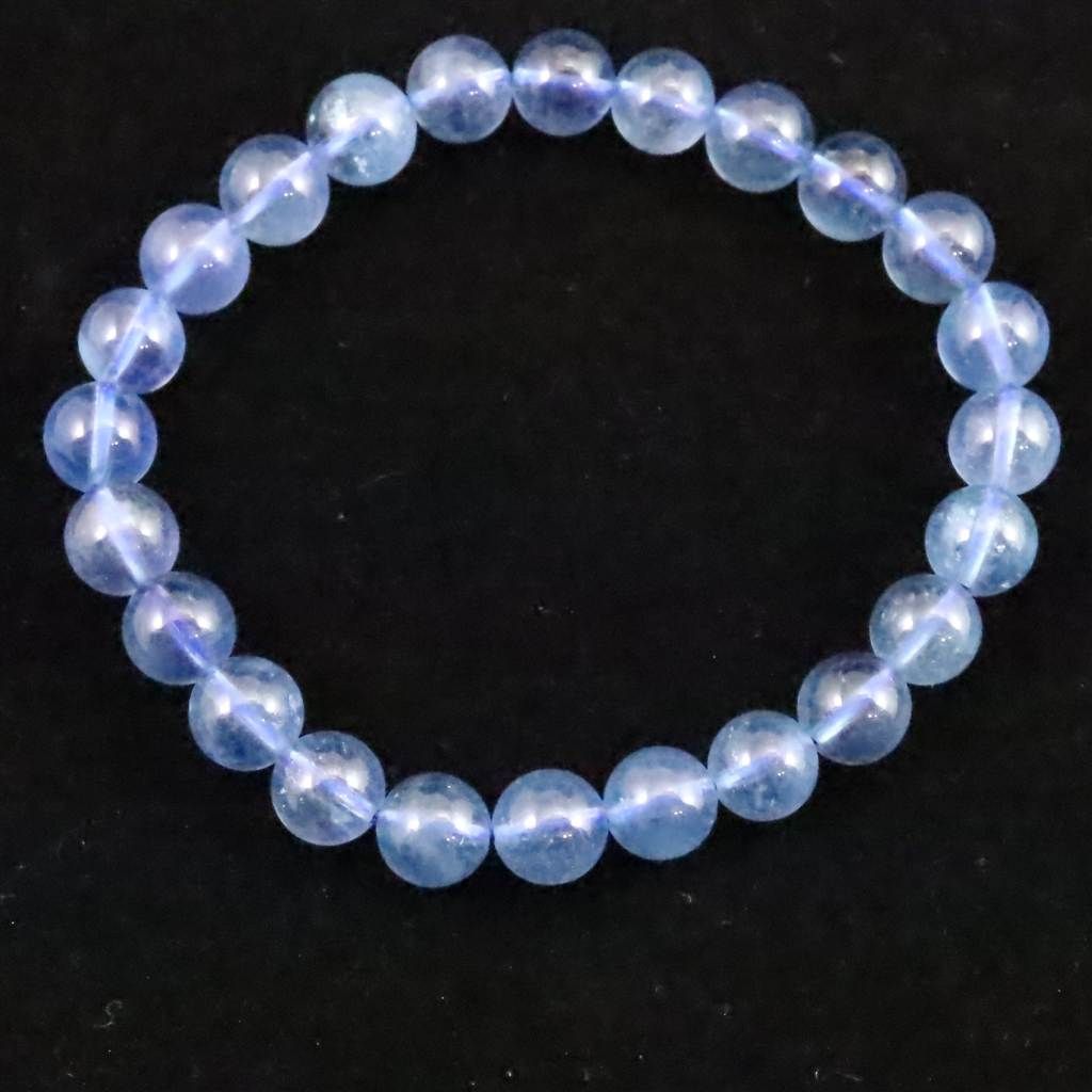 ブラジル産 サンタマリア アクアマリン 7 5 mm玉ブレスレット 14 8 g 榎本通商61574