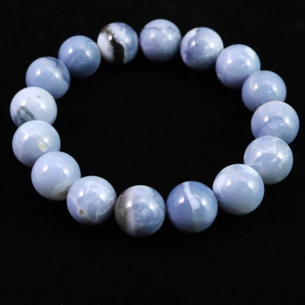 オーストラリア産 ブルーオパール 13 mm玉ブレスレット 41.2 g 榎本通商78269