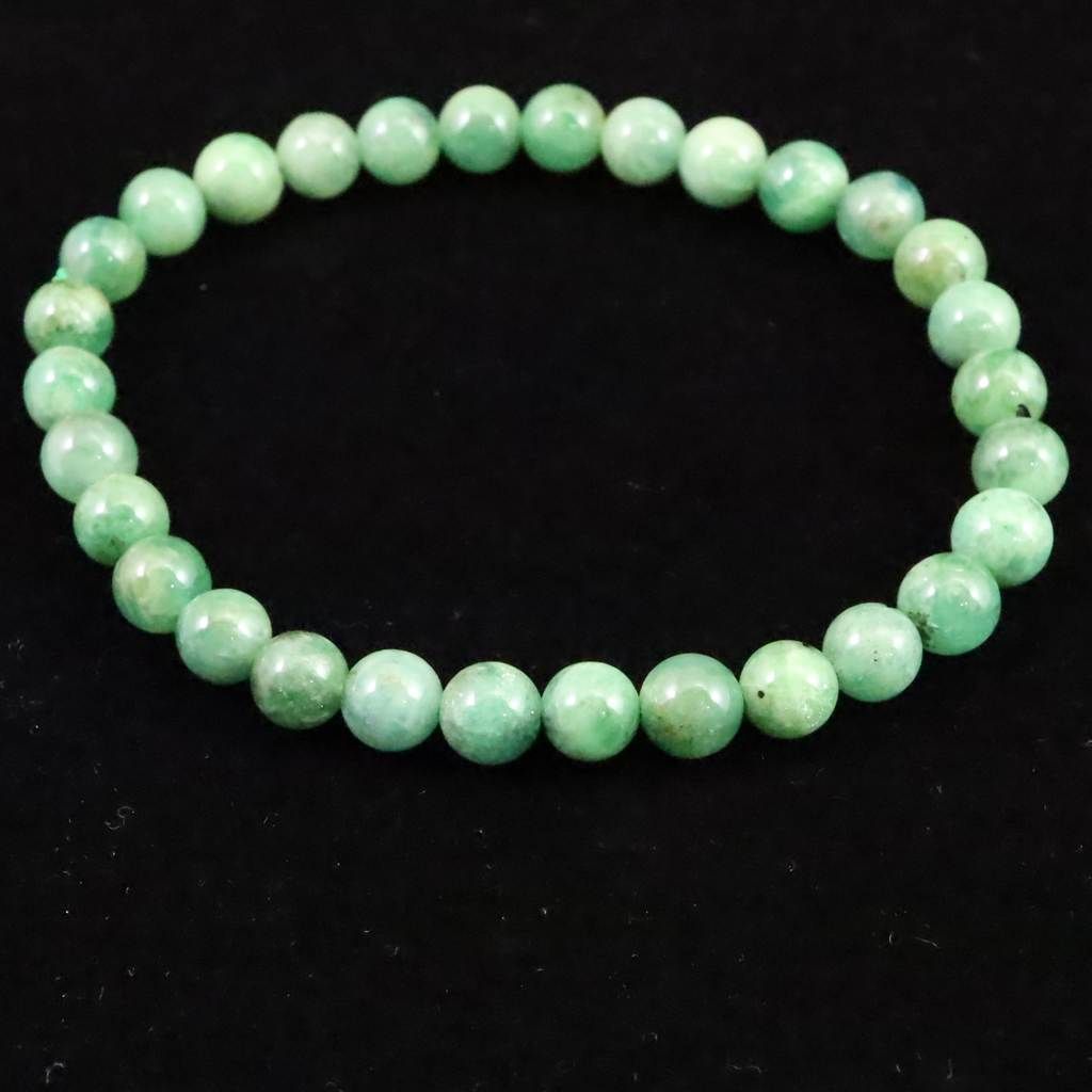 エメラルド ライト 6 mm玉ブレスレット 9.7 g 榎本通商77532