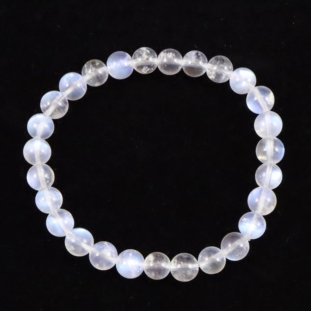 ブルー ムーンストーン ホワイトラブラドライト 7 mm玉ブレスレット 13.3 g 榎本通商38460
