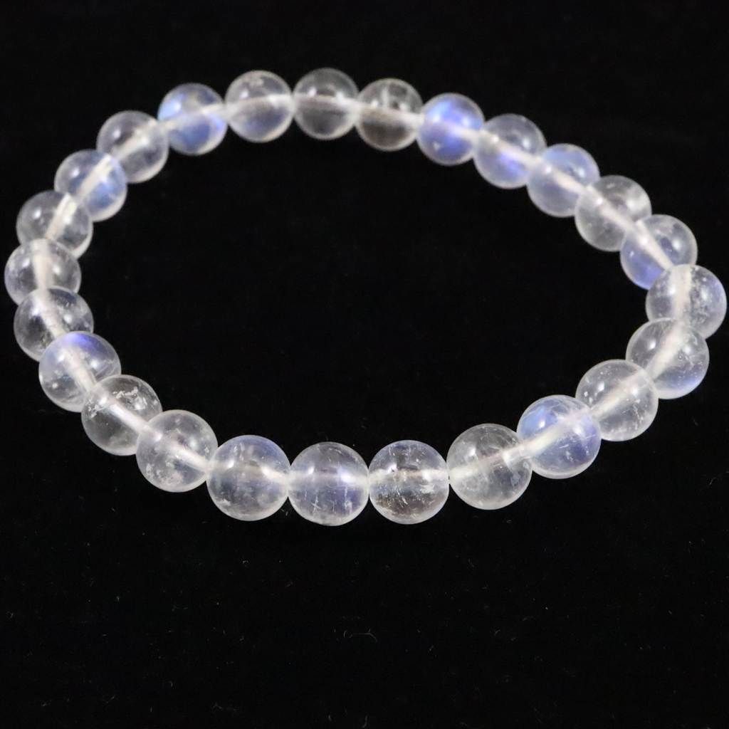 ブルー ムーンストーン ホワイトラブラドライト 7.5 mm玉ブレスレット 14.4 g 榎本通商31188