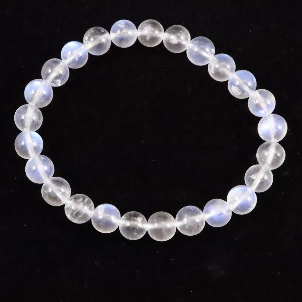 ブルー ムーンストーン ホワイトラブラドライト 7 5 mm玉ブレスレット 15 g 榎本通商15333
