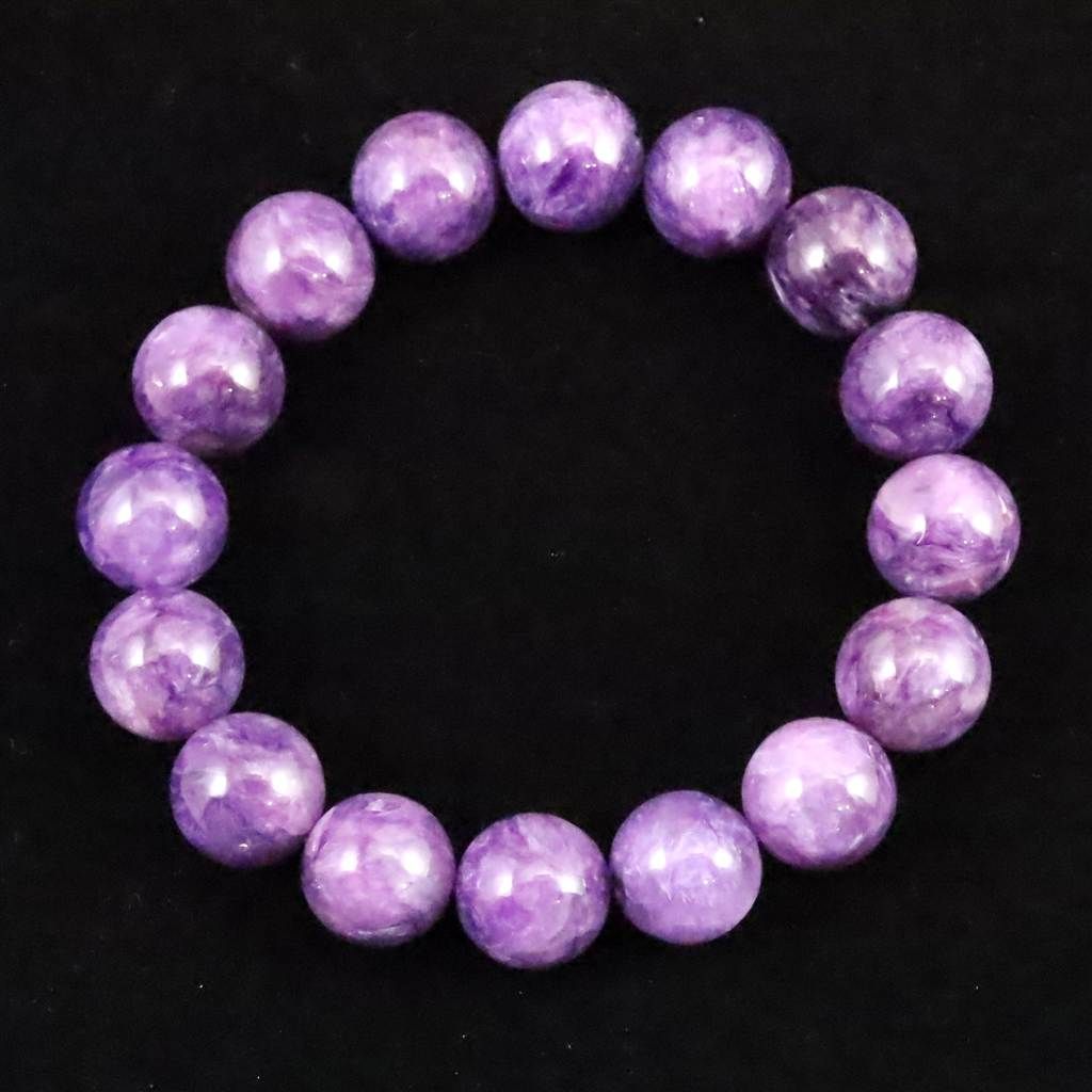 エンジェルシリカ チャロアイト 14 mm玉ブレスレット 62.2 g 榎本通商16900