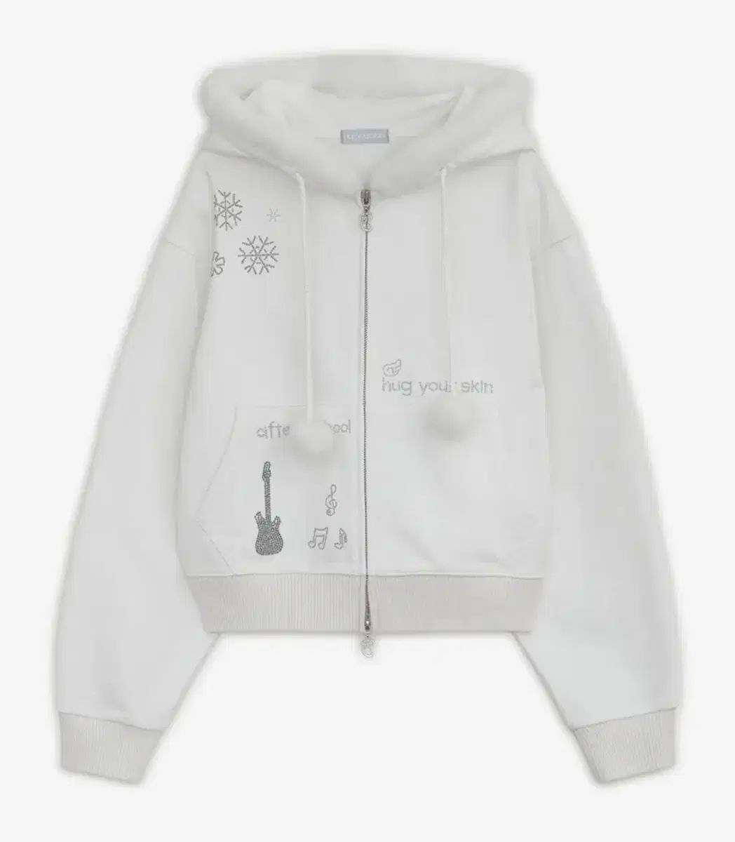 予約配送 配送地変更 HUG YOUR SKIN HOT Face the Sun ファー フードジップアップ 白