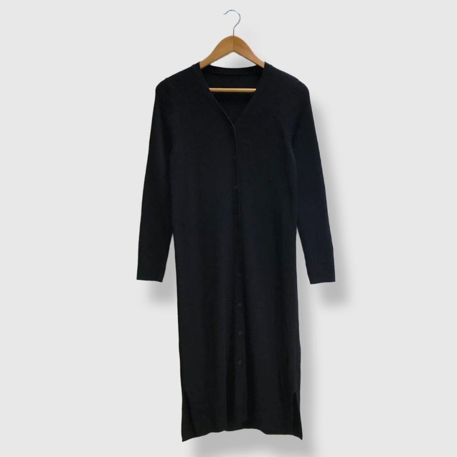 カプリシューレマージュ ニットロングカーディガン ニットワンピース 黒ニット