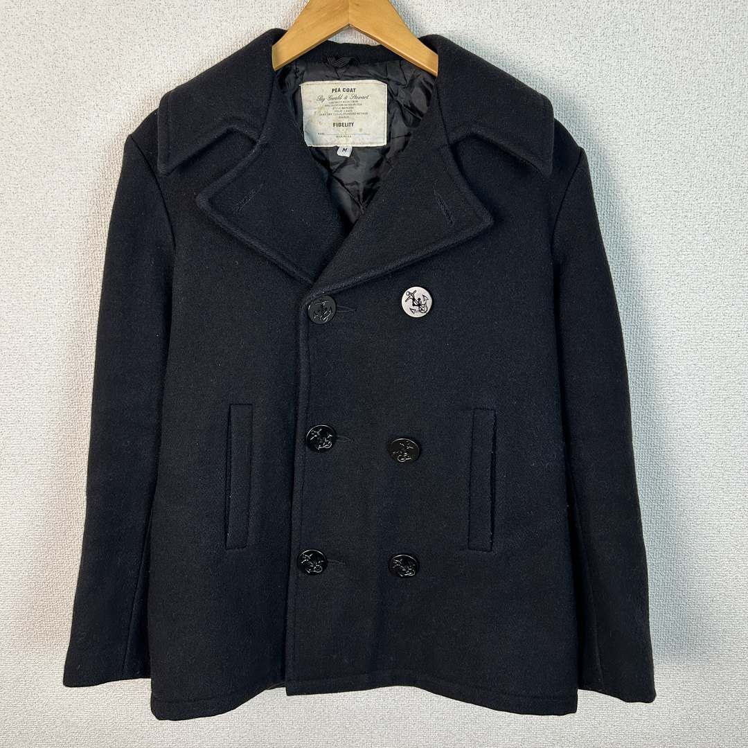 FIDELITY フィデリティ Pコート ピーコート ウール 無地 ブラック M