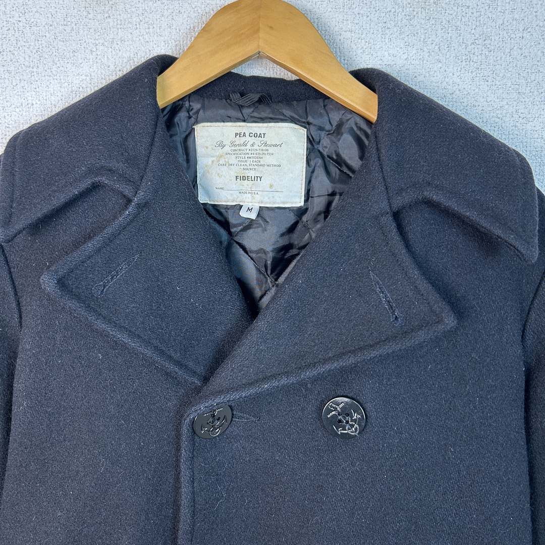 FIDELITY フィデリティ Pコート ピーコート ウール 無地 ブラック Mサイズ メンズ 古着 アメカジ