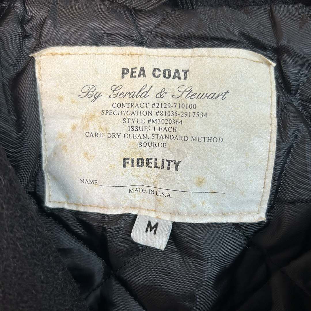 FIDELITY フィデリティ Pコート ピーコート ウール 無地 ブラック Mサイズ メンズ 古着 アメカジ