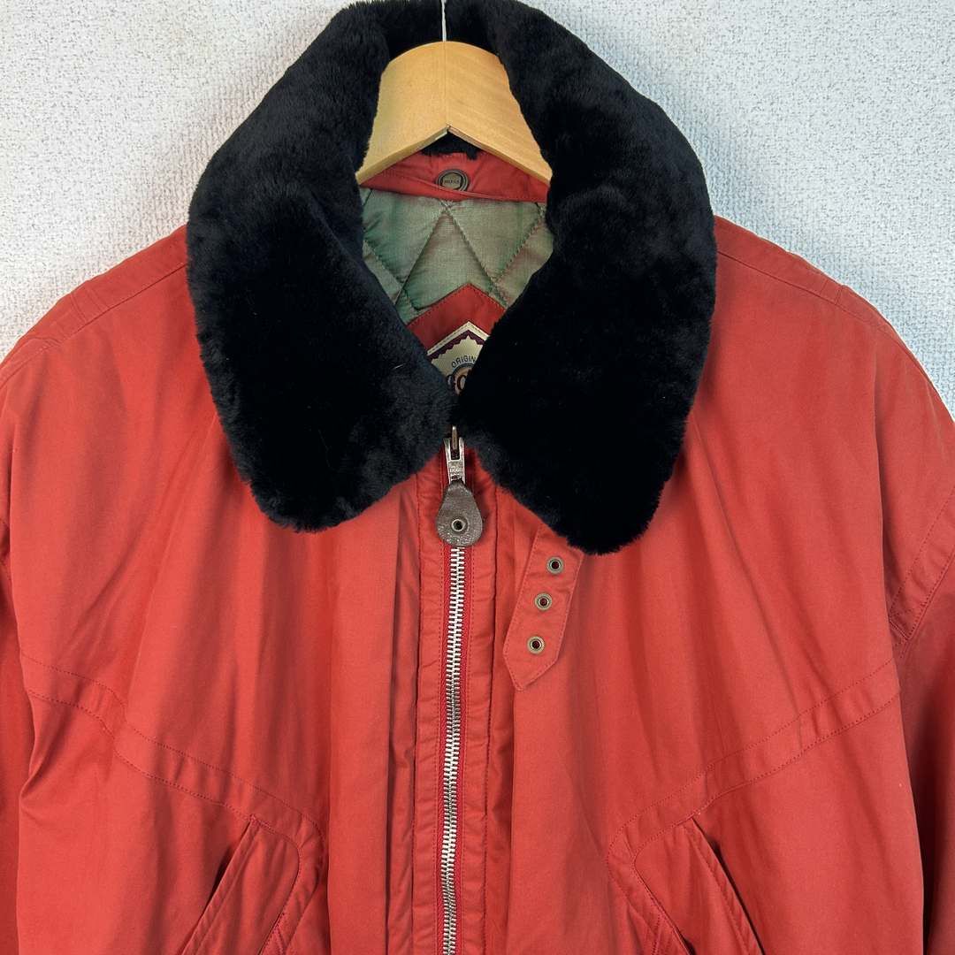 HUGO BOSS ヒューゴボス ナイロンブルゾン スイングトップ ワッペン レッド メンズ 古着 モード