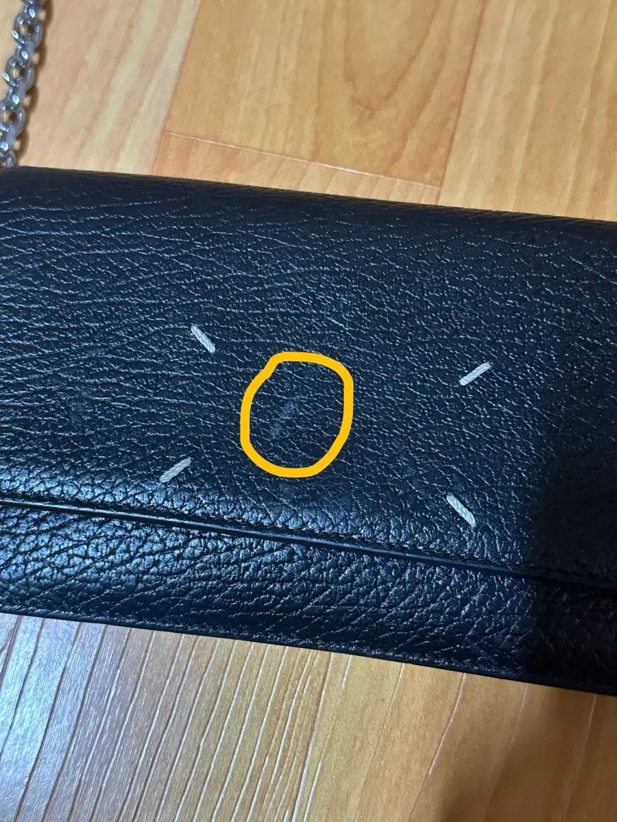  メゾン マルジェラ スティッチ チェーン ウォレット バッグ クロスバック ブラック メッセンジャーバッグ ショルダーバッグ