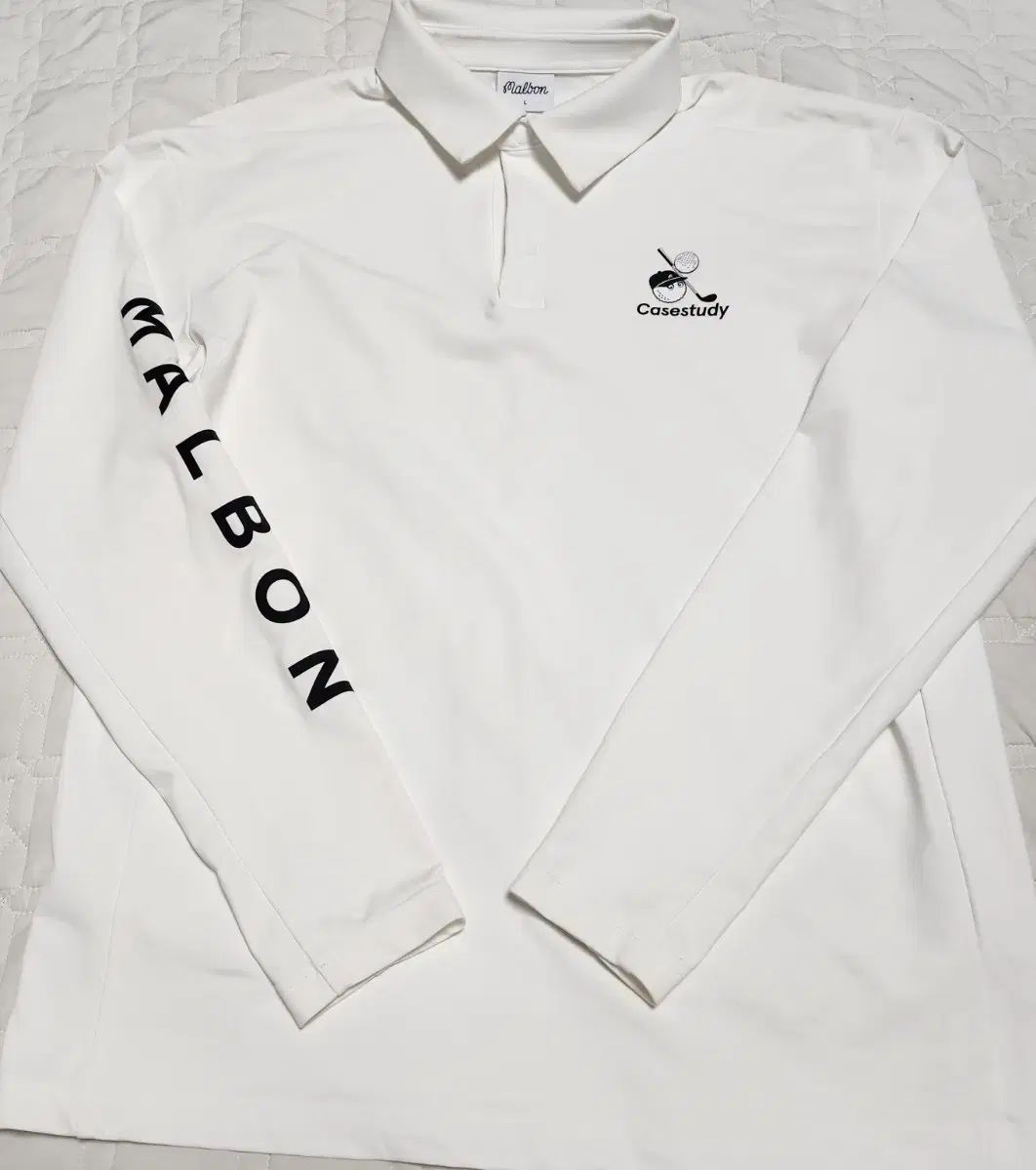 マルボンゴルフ Casestudy 長袖 白 ポロTシャツ