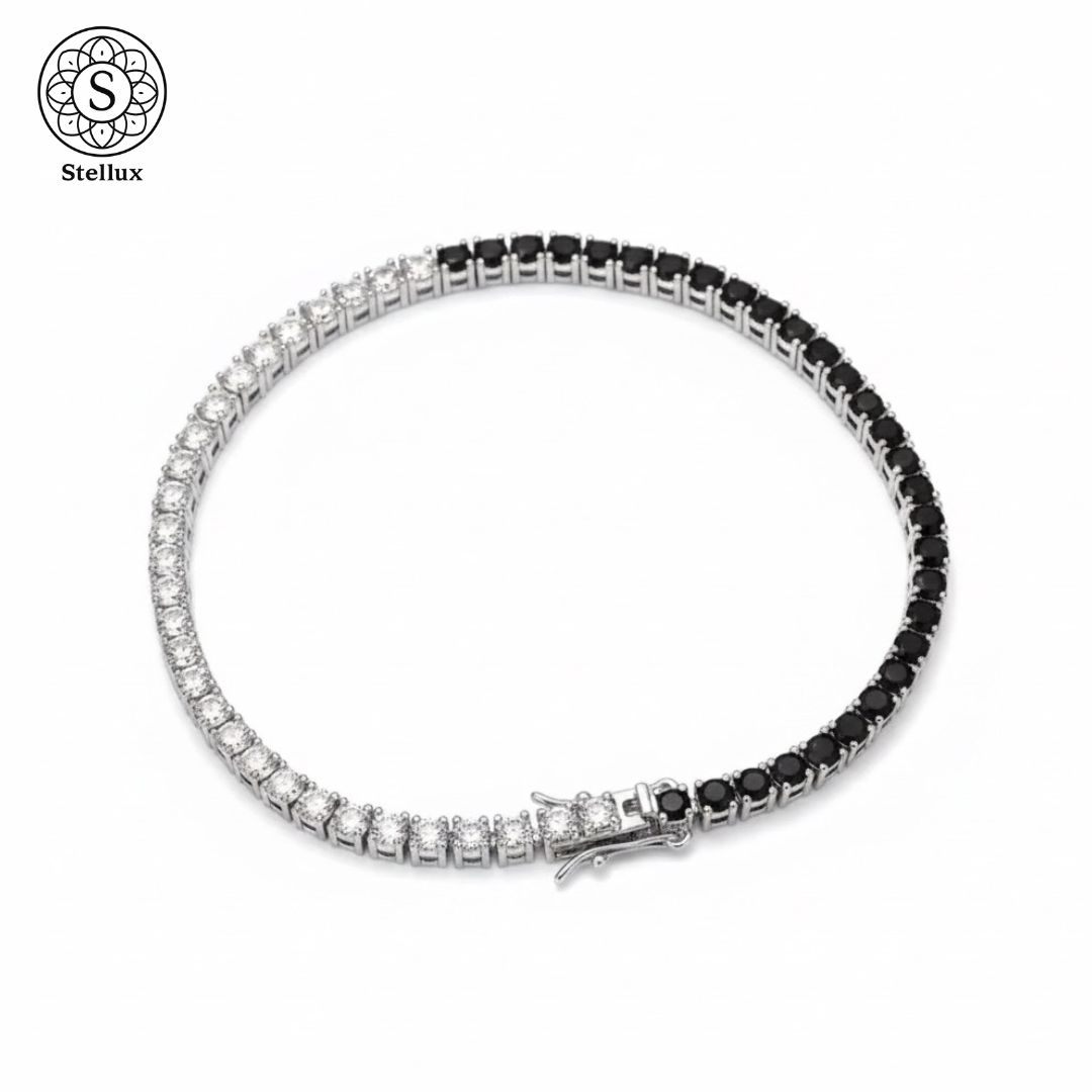 究極のツートーン、ここに完成】モアサナイト テニスチェーン