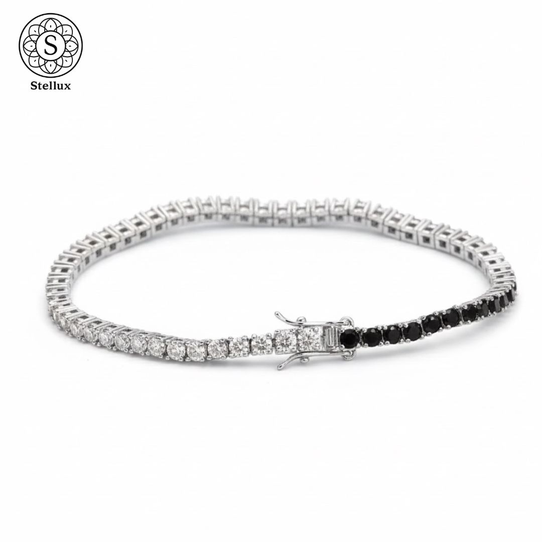 究極のツートーン、ここに完成】モアサナイト テニスチェーン