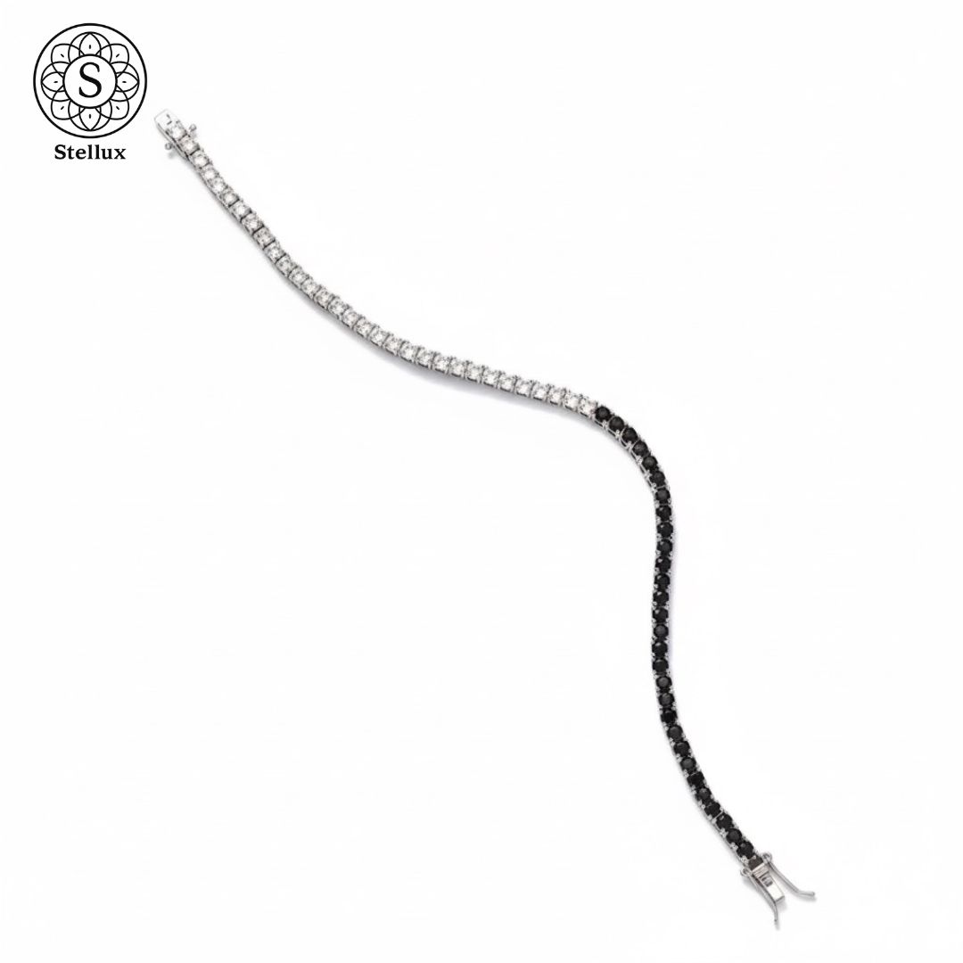 究極のツートーン、ここに完成】モアサナイト テニスチェーン