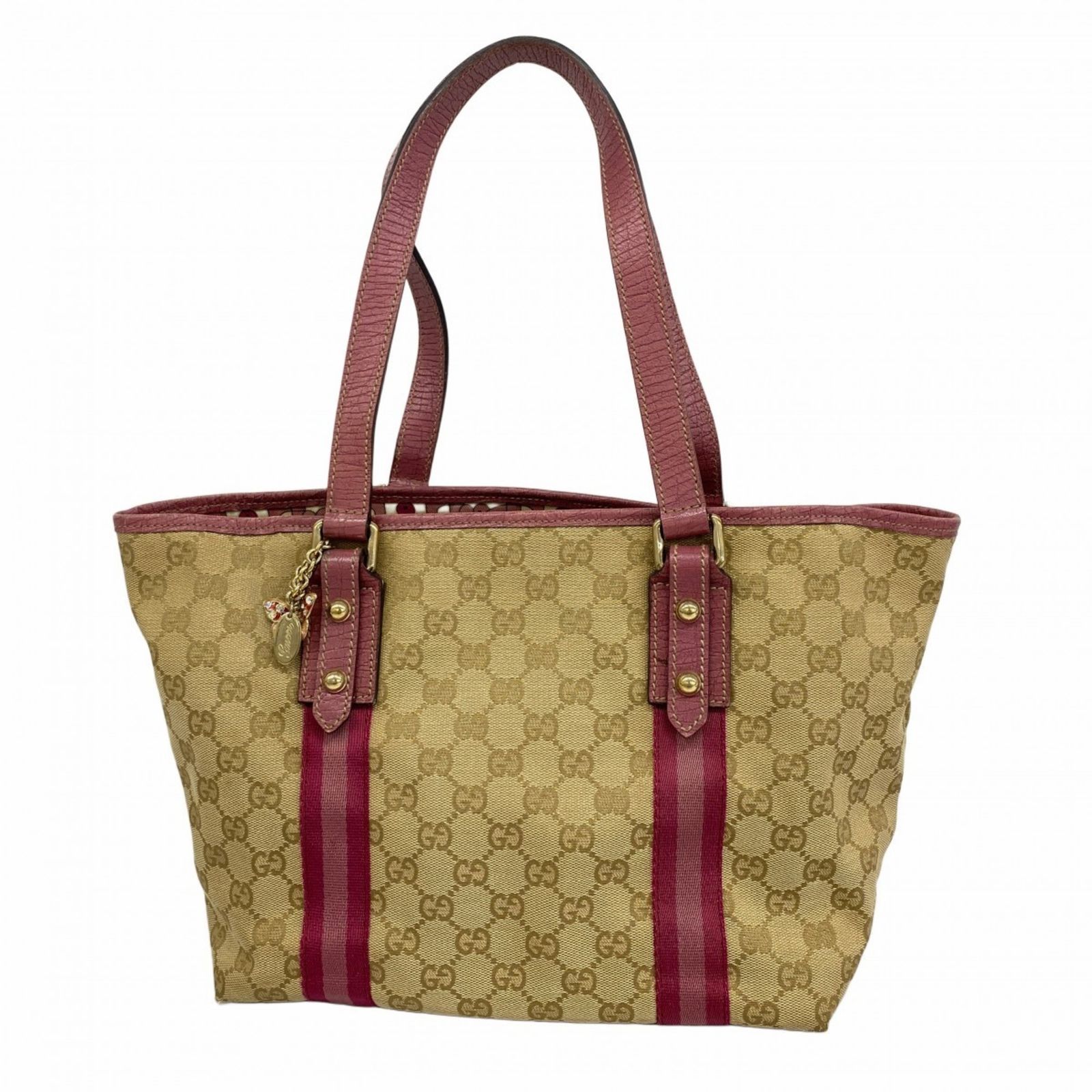 グッチ Gucci トートバッグ GGキャンバス 137396 キャンバス ベージュ ピンク レディース