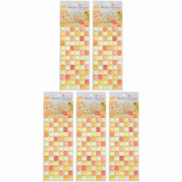 マスターリンクス - タイルシール - ＡＬＴ−６ - クラックオレンジ - ＣＲＡＣＫ - ＯＲＡＮＧＥ - ３７６ｍｍ×１３４ｍｍ×１ｍｍ 5個セット