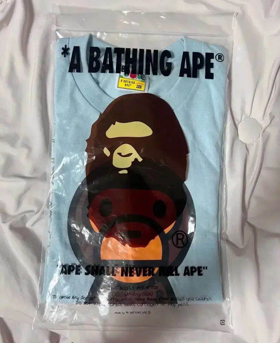 A BATHING APE® ベイシングエイプ ベイビーマイロ ライトブルー 半袖 xxs