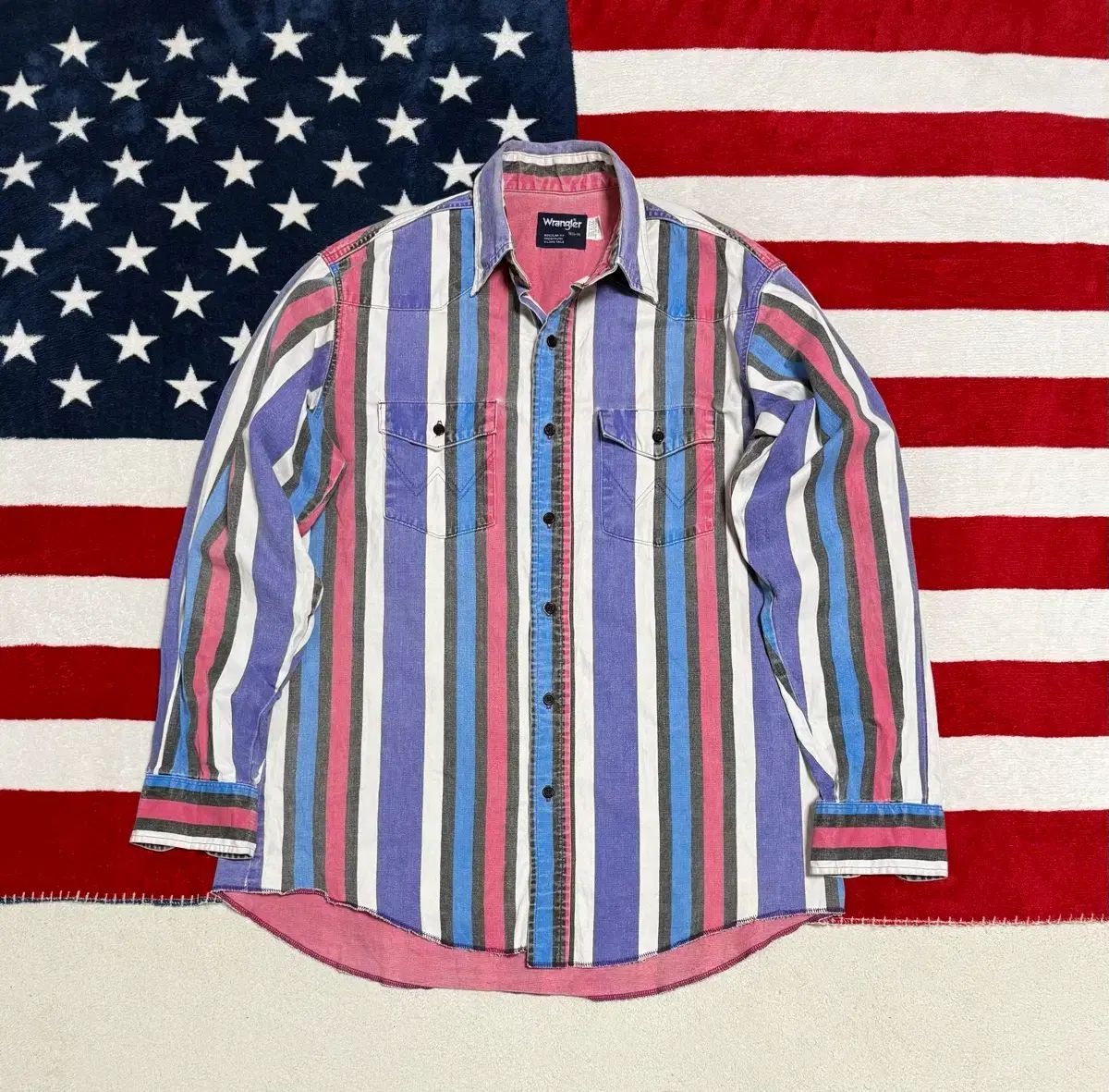 90 s ラングラー ウエスタンシャツ Wrangler マルチストライプシャツ ヴィンテージ