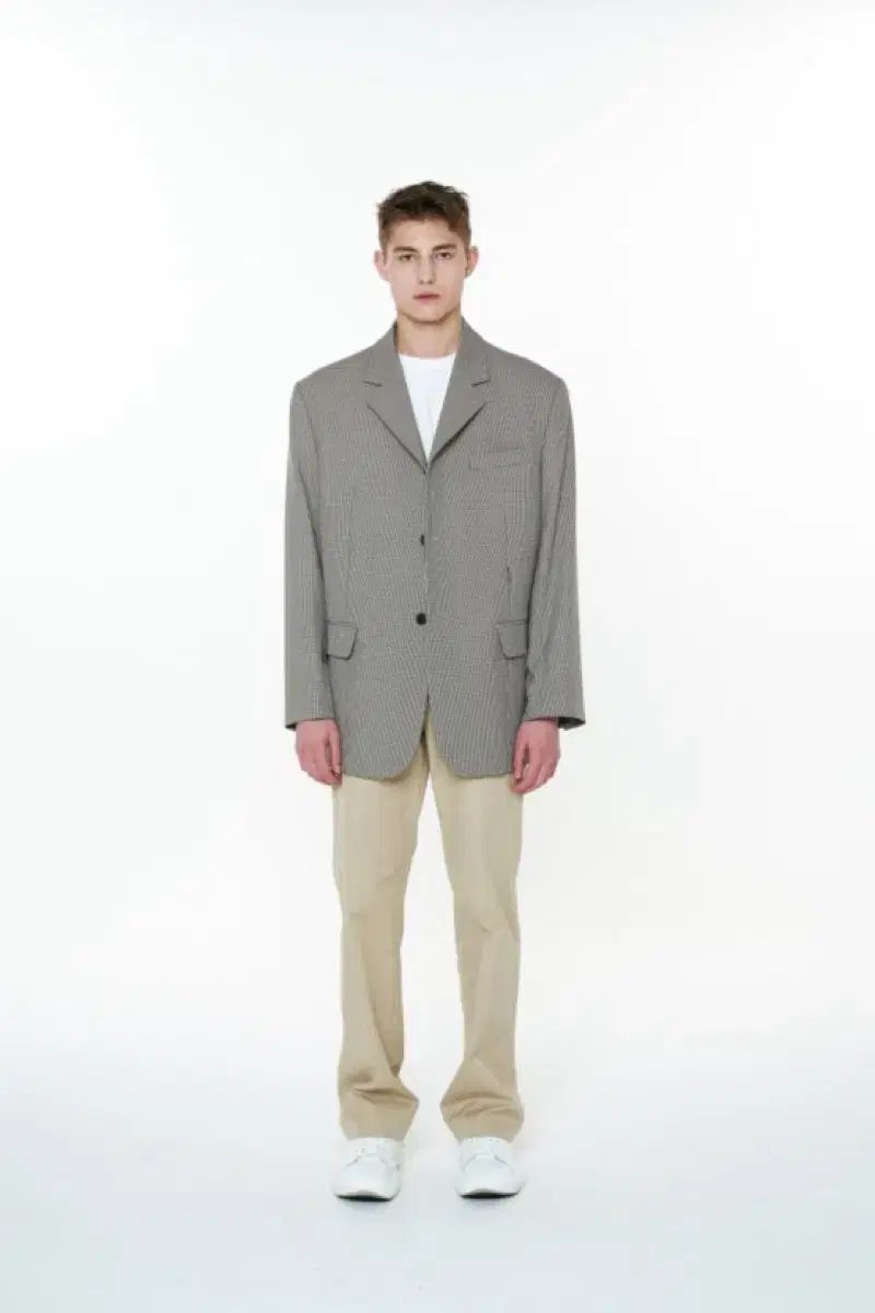 STUOFFICE オーバーサイズ フック CHECK ブレーザー グリーン L