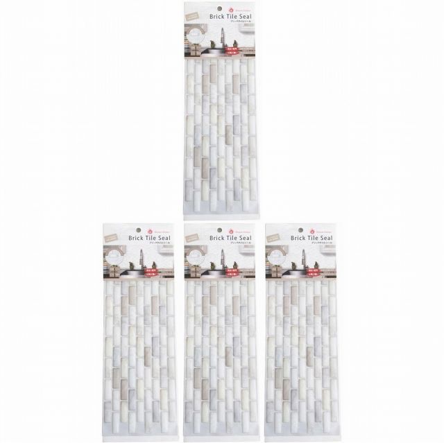 【HOT，お買い得】 マスターリンクス - タイルシール - ＬＢＴー２ - ブリックホワイト - ＢＲＩＣＫ - ＷＨＩＴＥ - ３７６ｍｍ×１３４ｍｍ×１ｍｍ 4個セット その他
